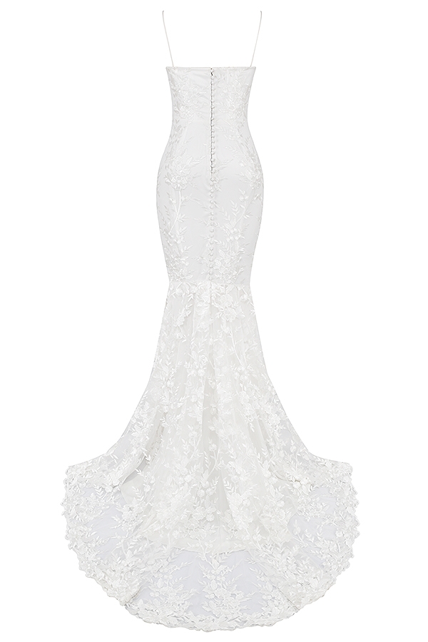 abito da sposa in pizzo bianco