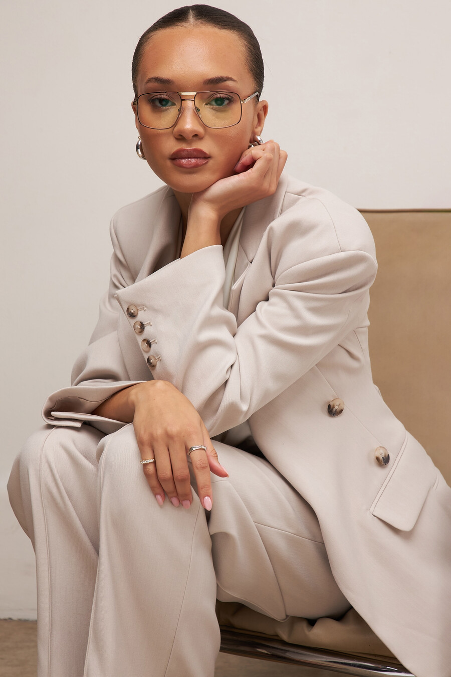 blazer a clessidra beige
