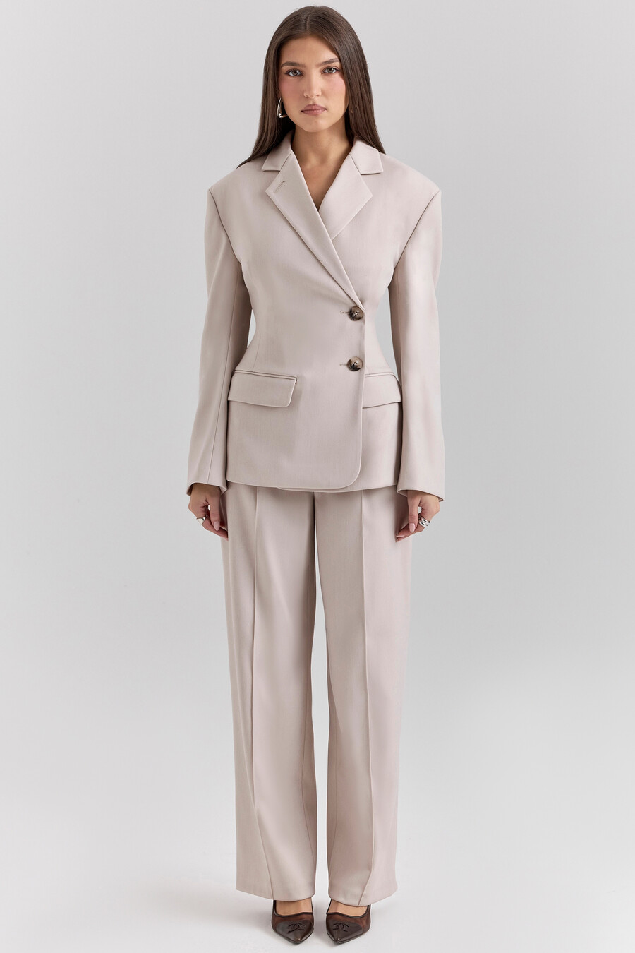 blazer a clessidra beige