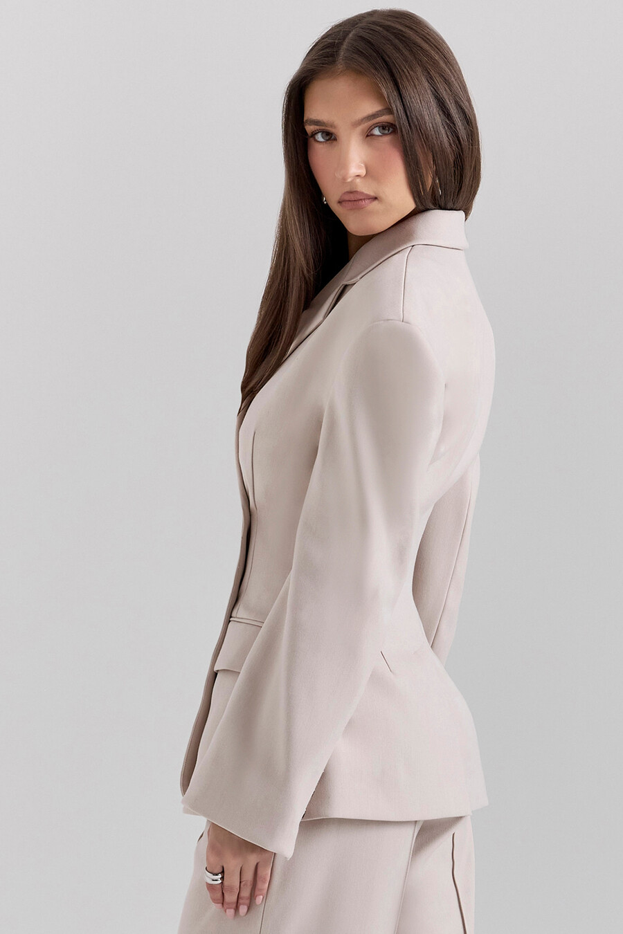 blazer a clessidra beige