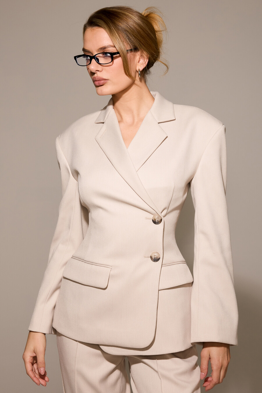 blazer a clessidra beige