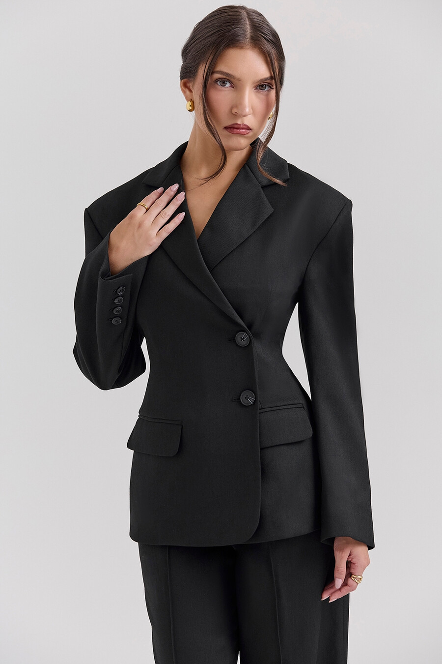 blazer nero a clessidra