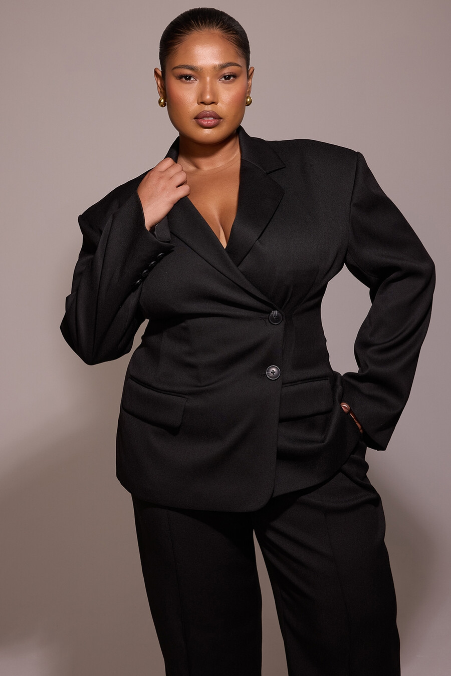 blazer nero a clessidra