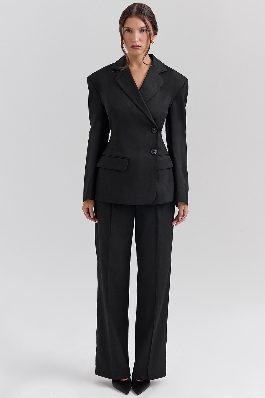 blazer nero a clessidra