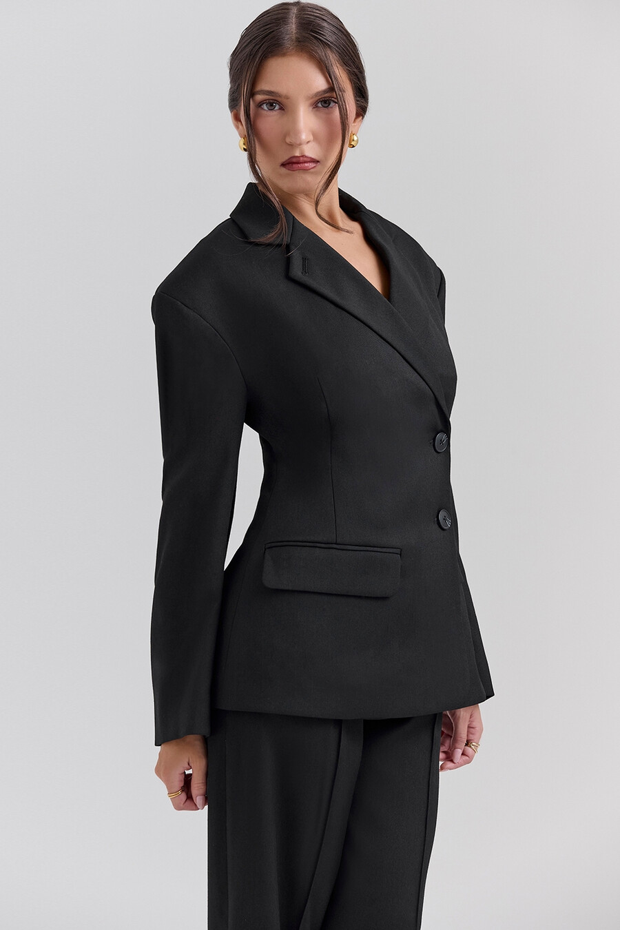 blazer nero a clessidra