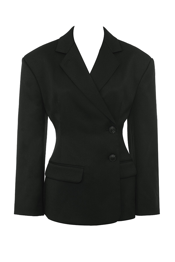 blazer nero a clessidra