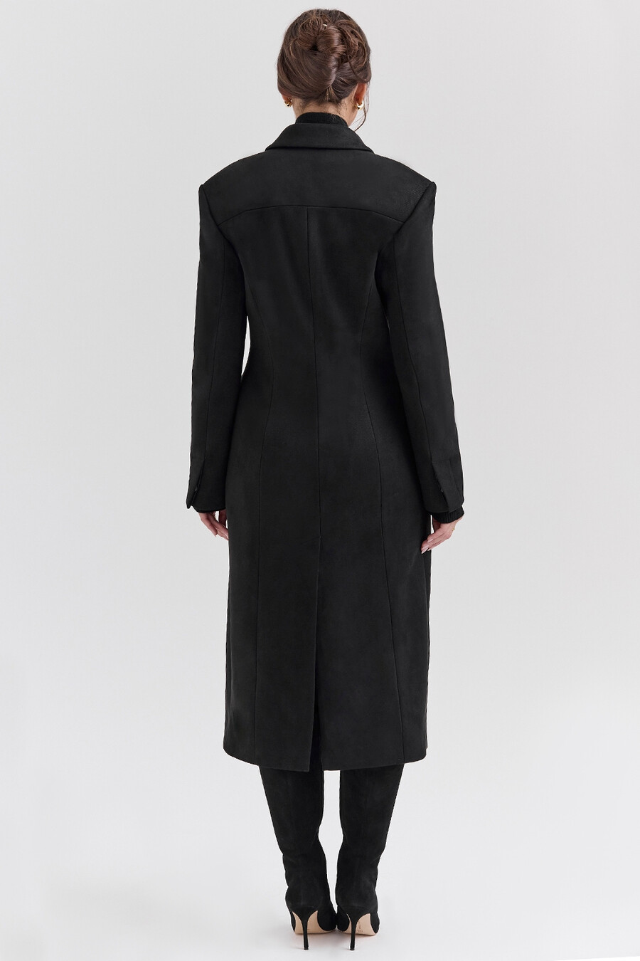 cappotto lungo monopetto nero