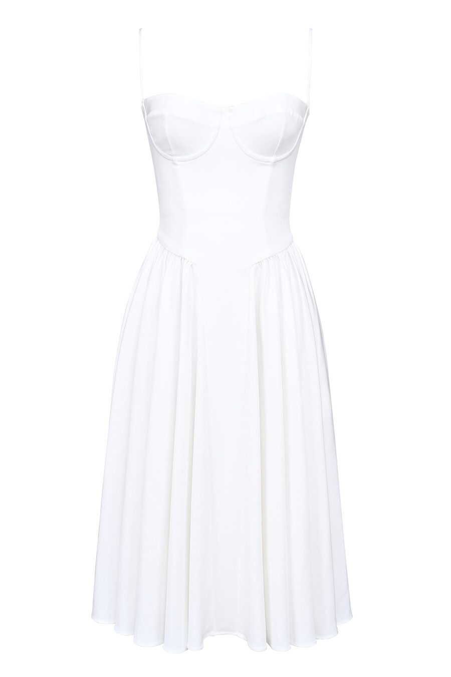 abito midi con corsetto bianco