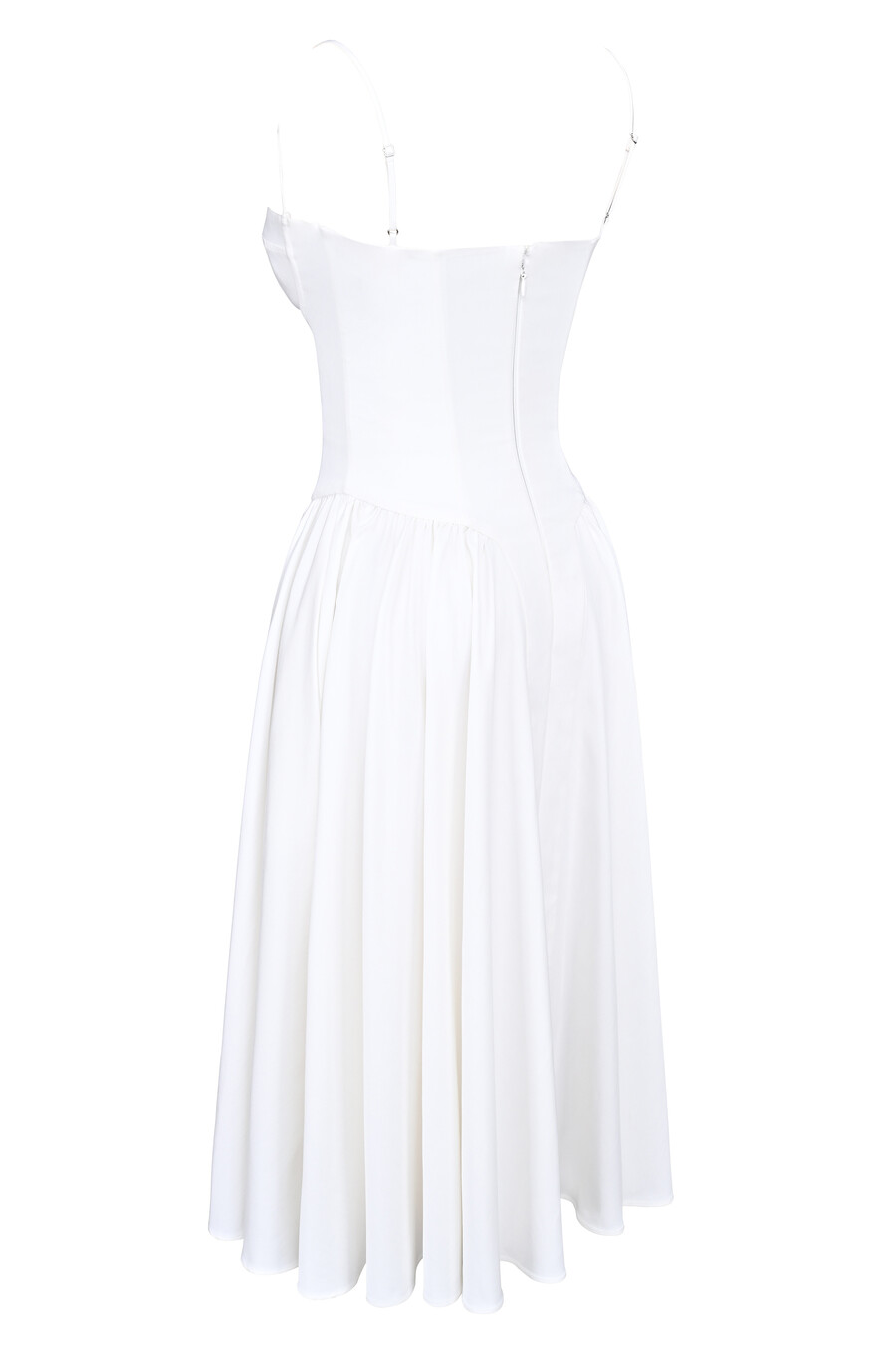 abito midi con corsetto bianco