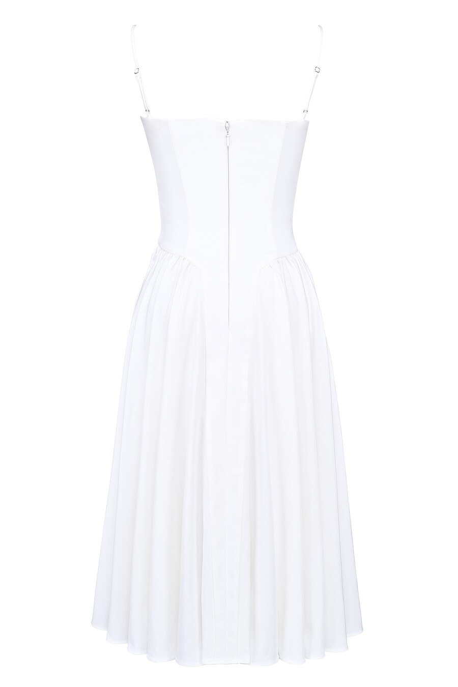 abito midi con corsetto bianco
