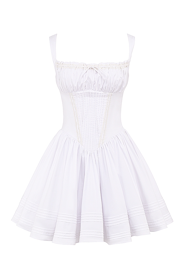 mini abito in cotone bianco
