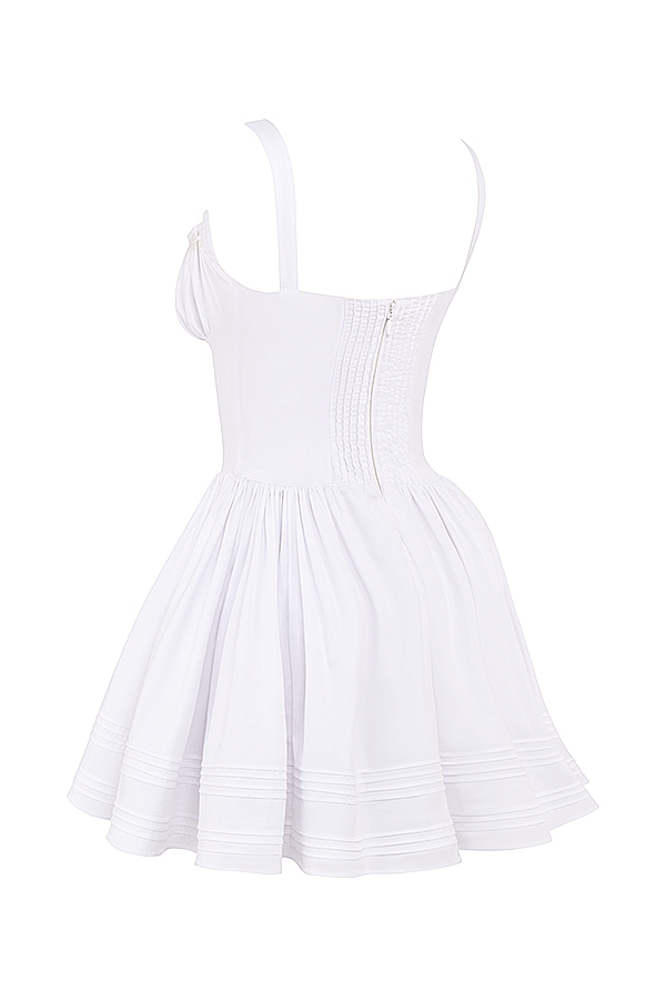 mini abito in cotone bianco