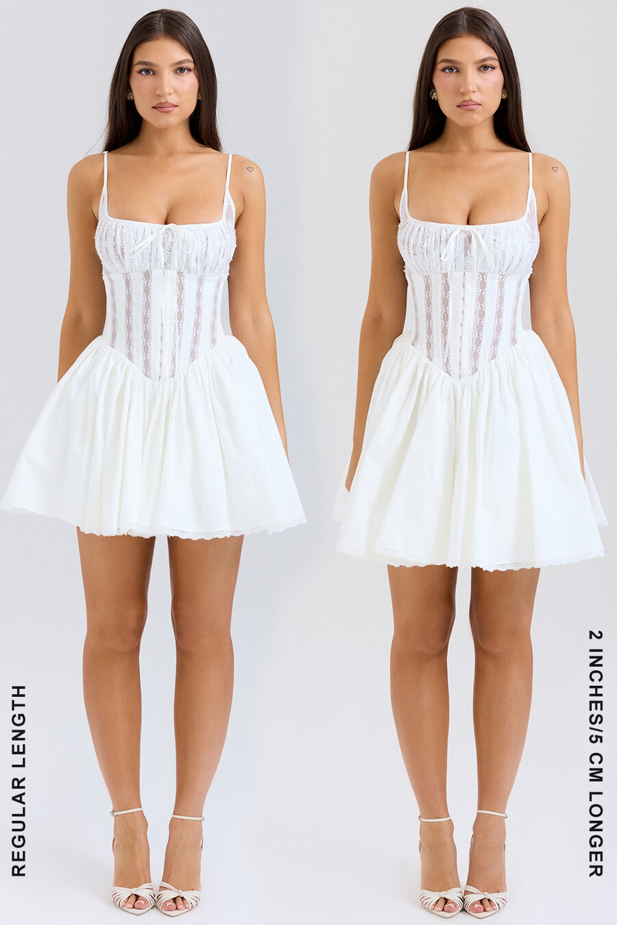 mini abito corsetto in cotone bianco