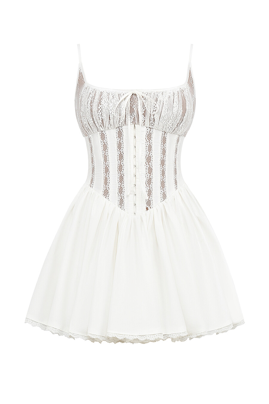 mini abito corsetto in cotone bianco