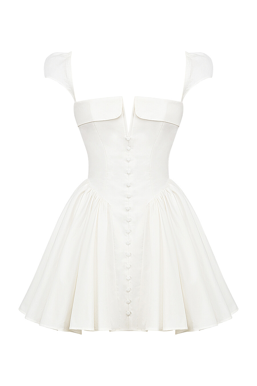 mini abito corsetto in cotone bianco