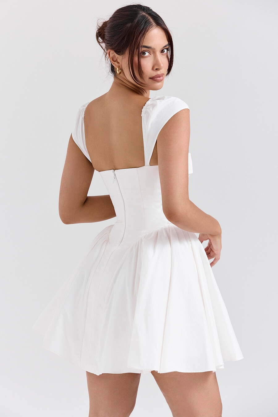 mini abito corsetto in cotone bianco