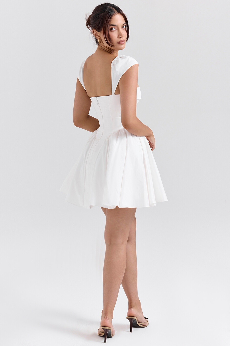 mini abito corsetto in cotone bianco