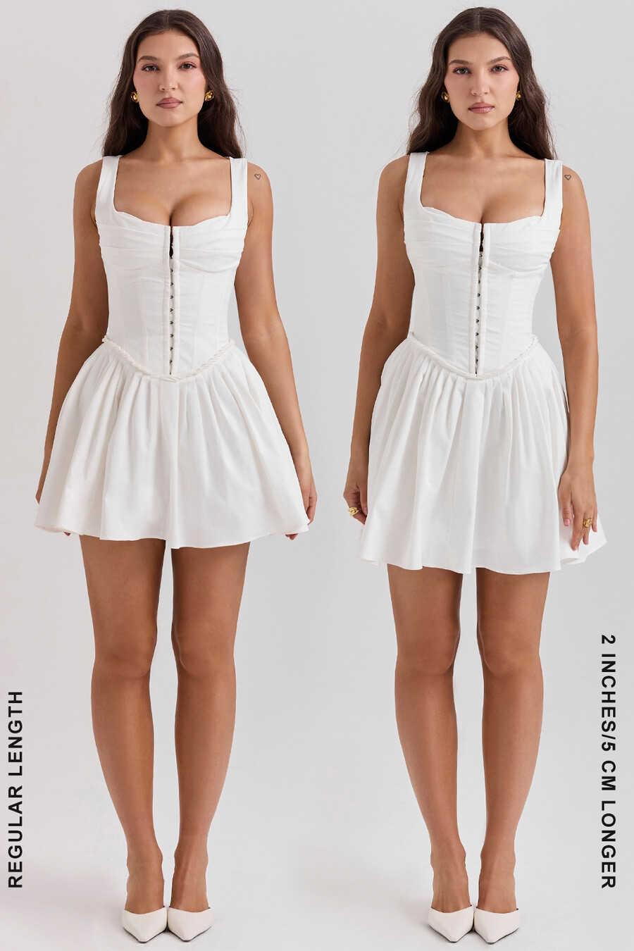 mini abito bianco plissettato