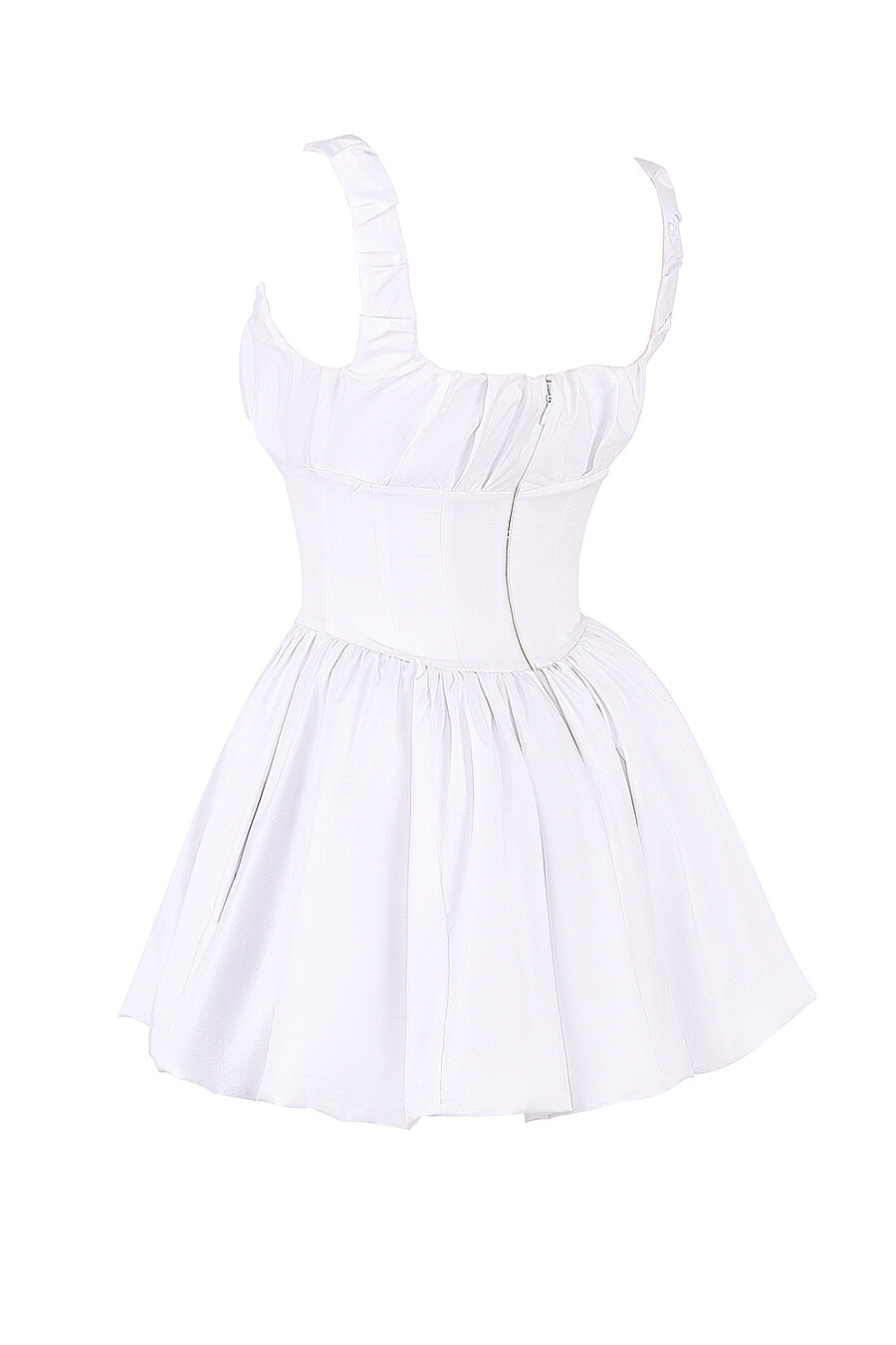 mini abito in tulle di cotone bianco