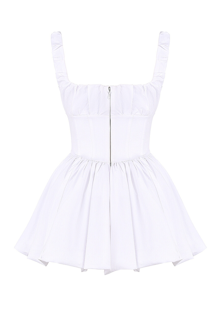 mini abito in tulle di cotone bianco