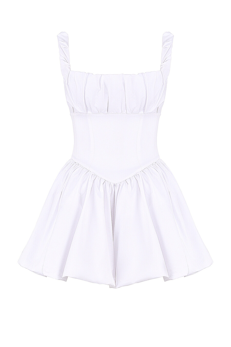 mini abito in tulle di cotone bianco