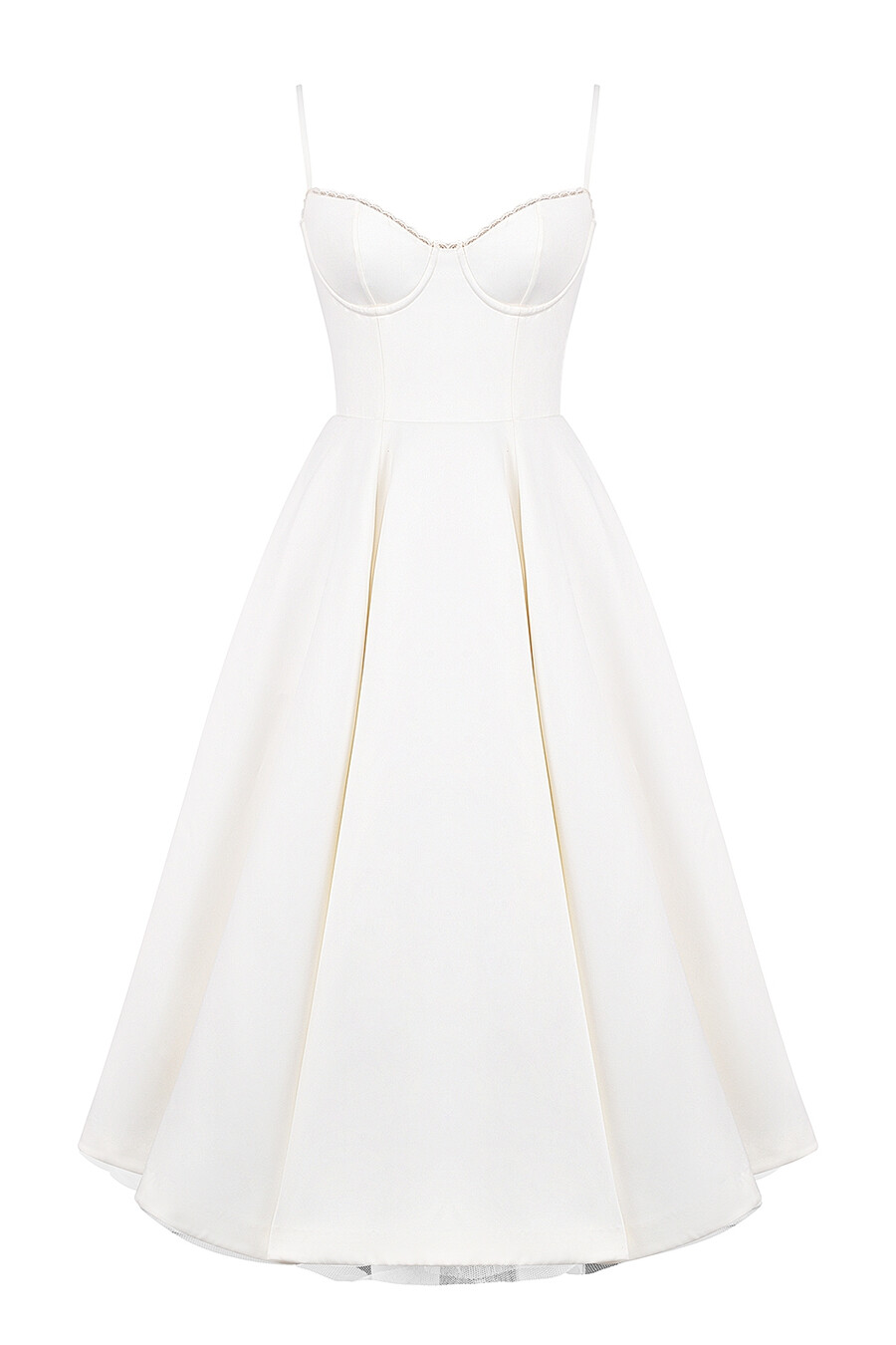 abito midi in tulle bianco