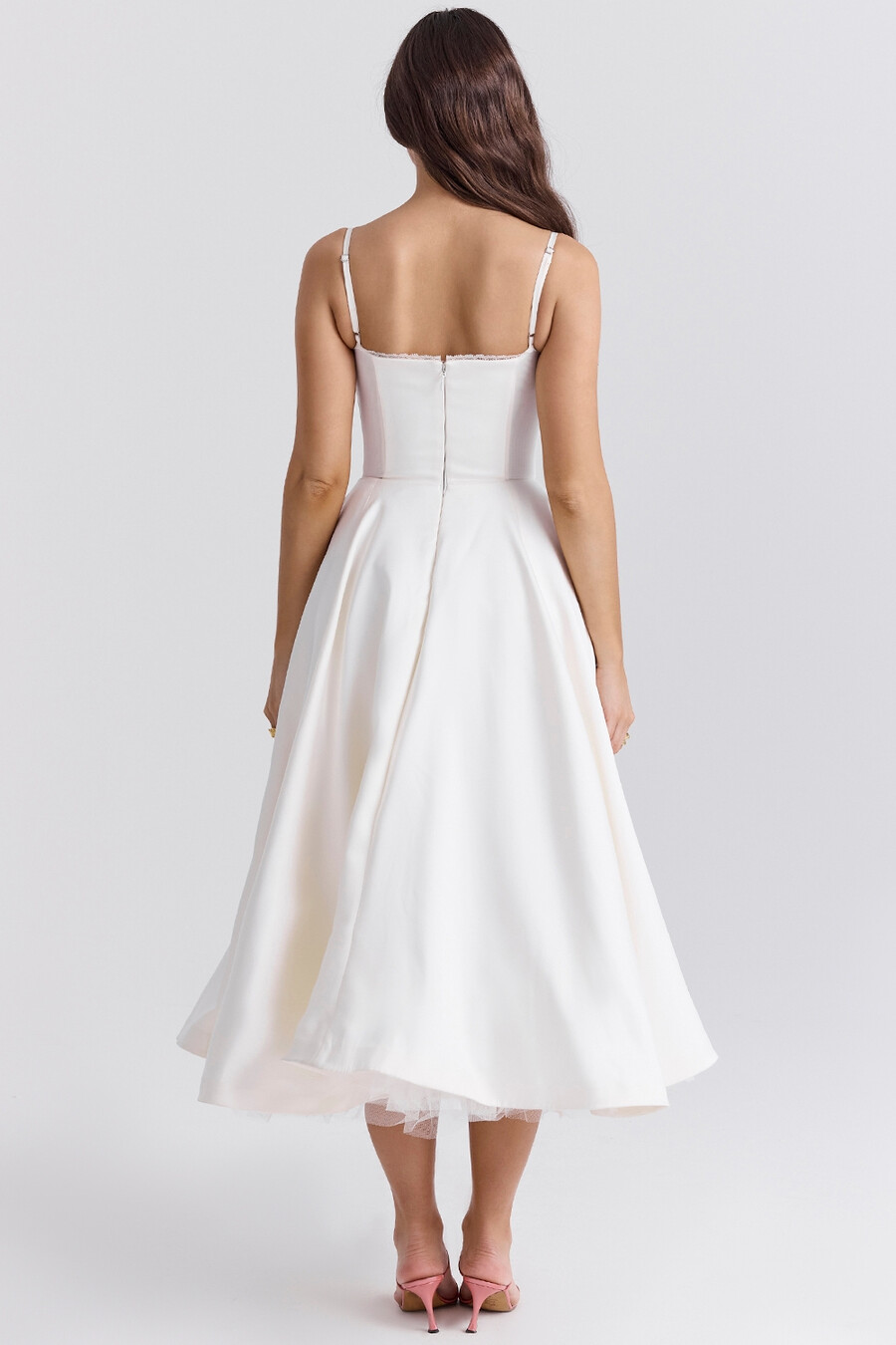 abito midi in tulle bianco