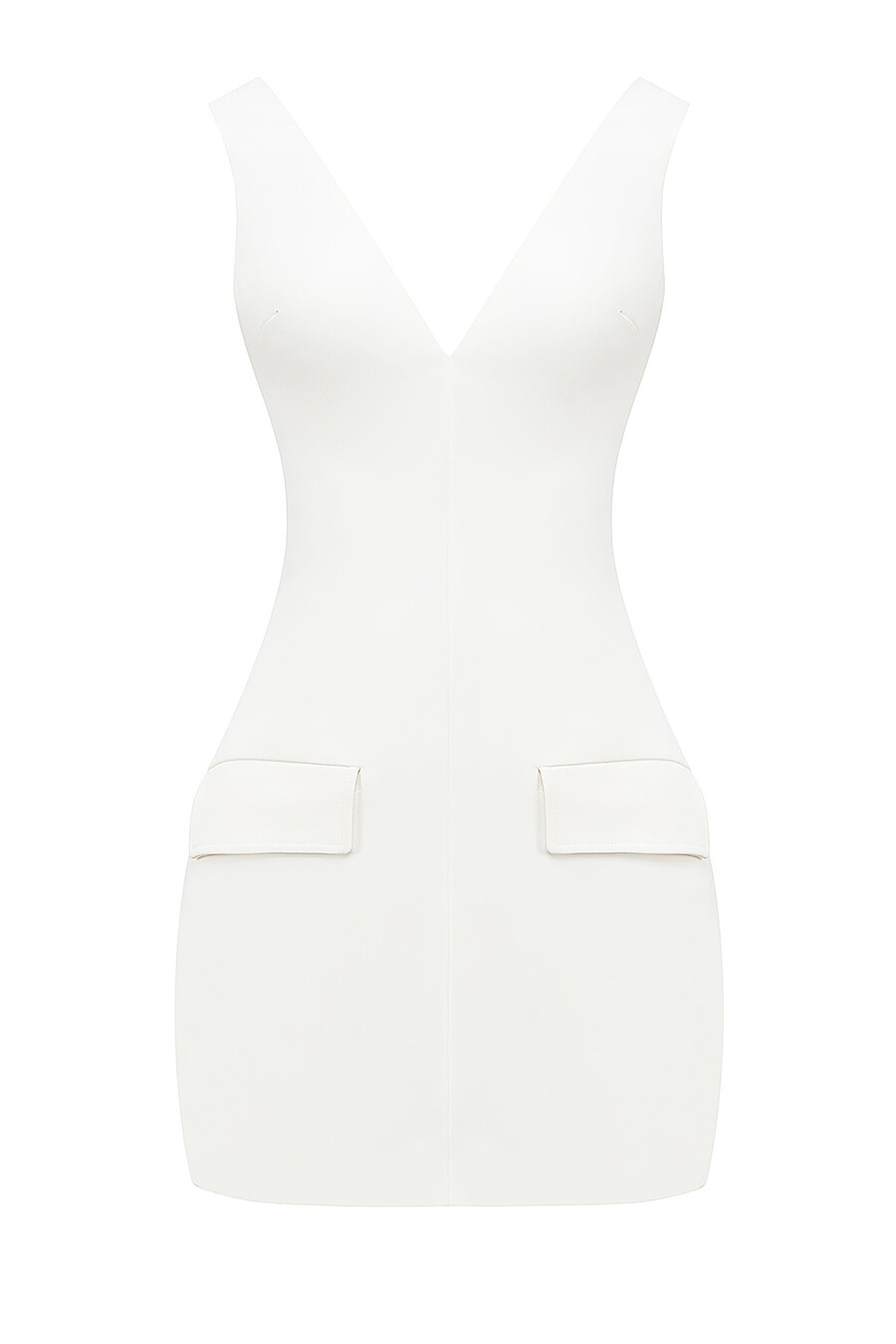 mini abito bianco con scollo profondo