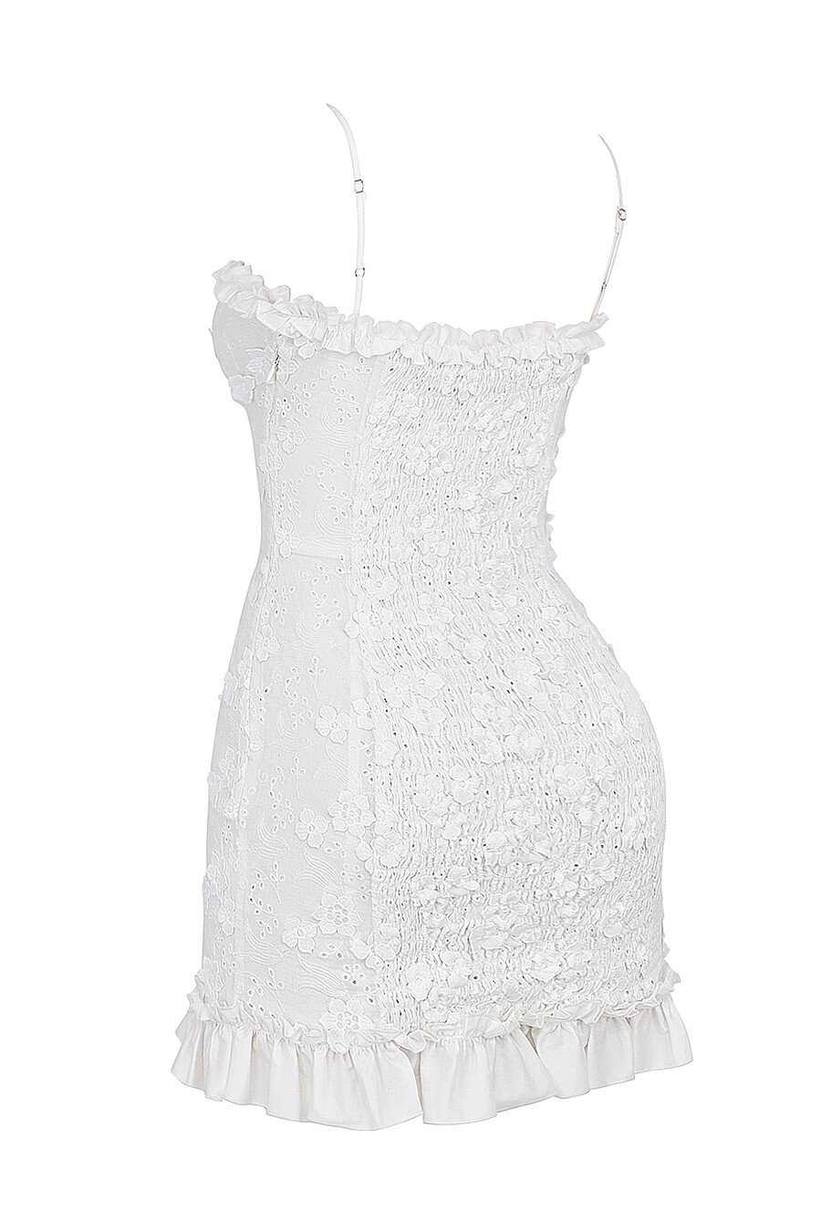 miniabito in pizzo inglese bianco in cotone