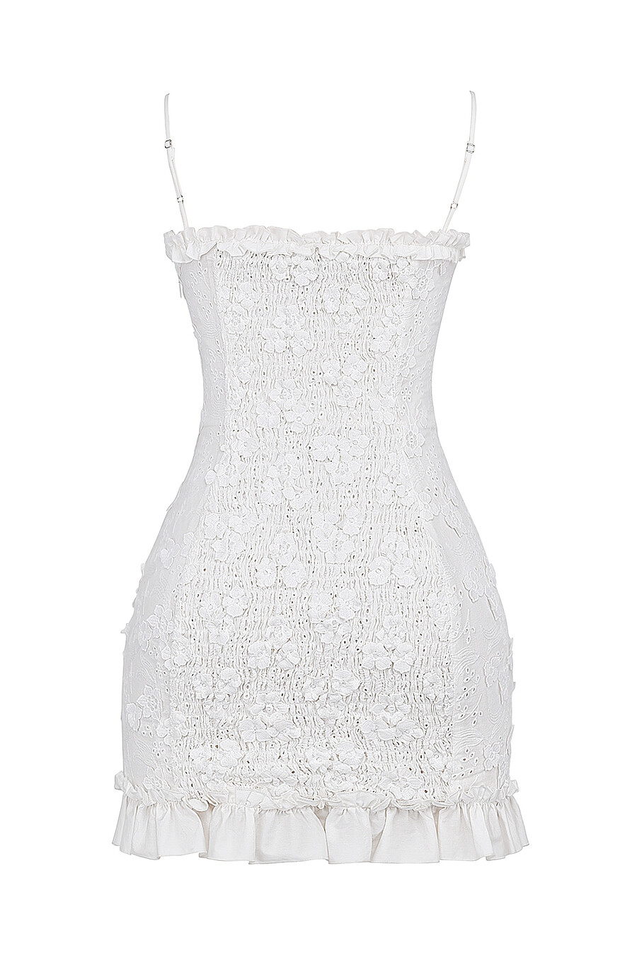 miniabito in pizzo inglese bianco in cotone