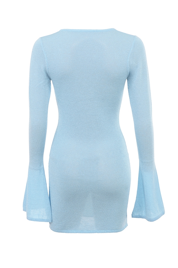 mini abito in maglia blu oceano