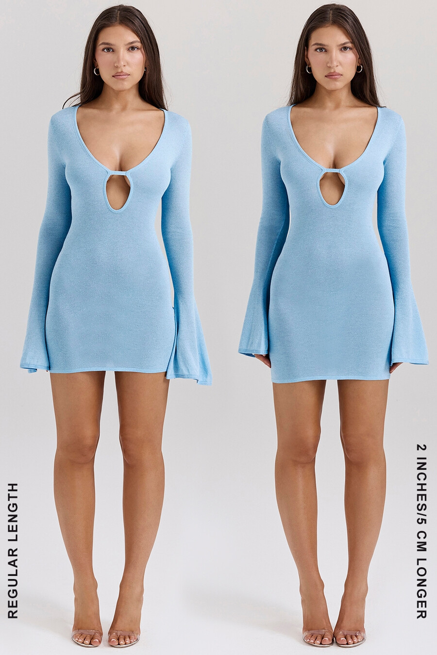 mini abito in maglia blu oceano