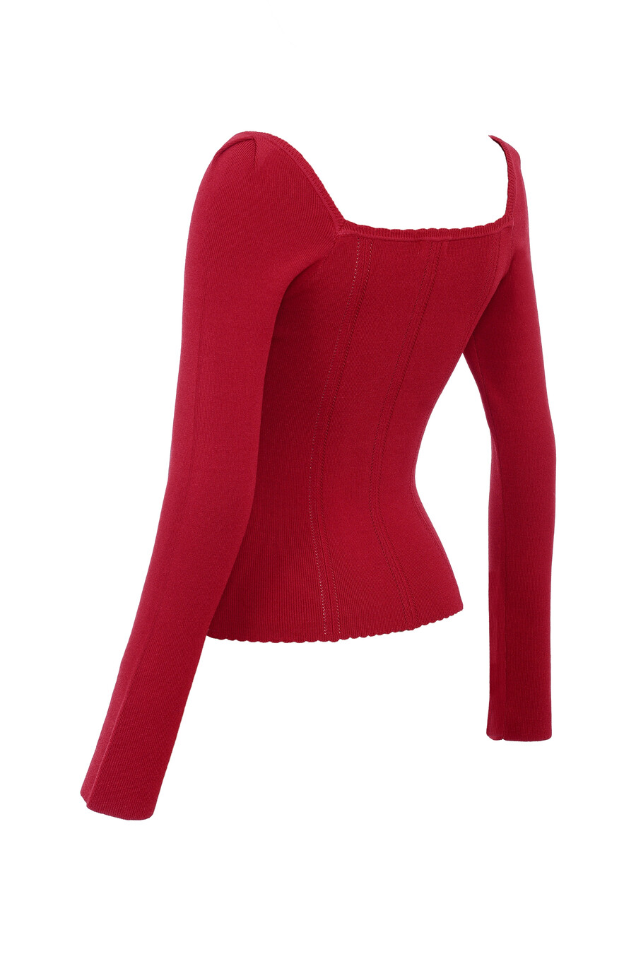 maglia rossa a maniche lunghe in maglia