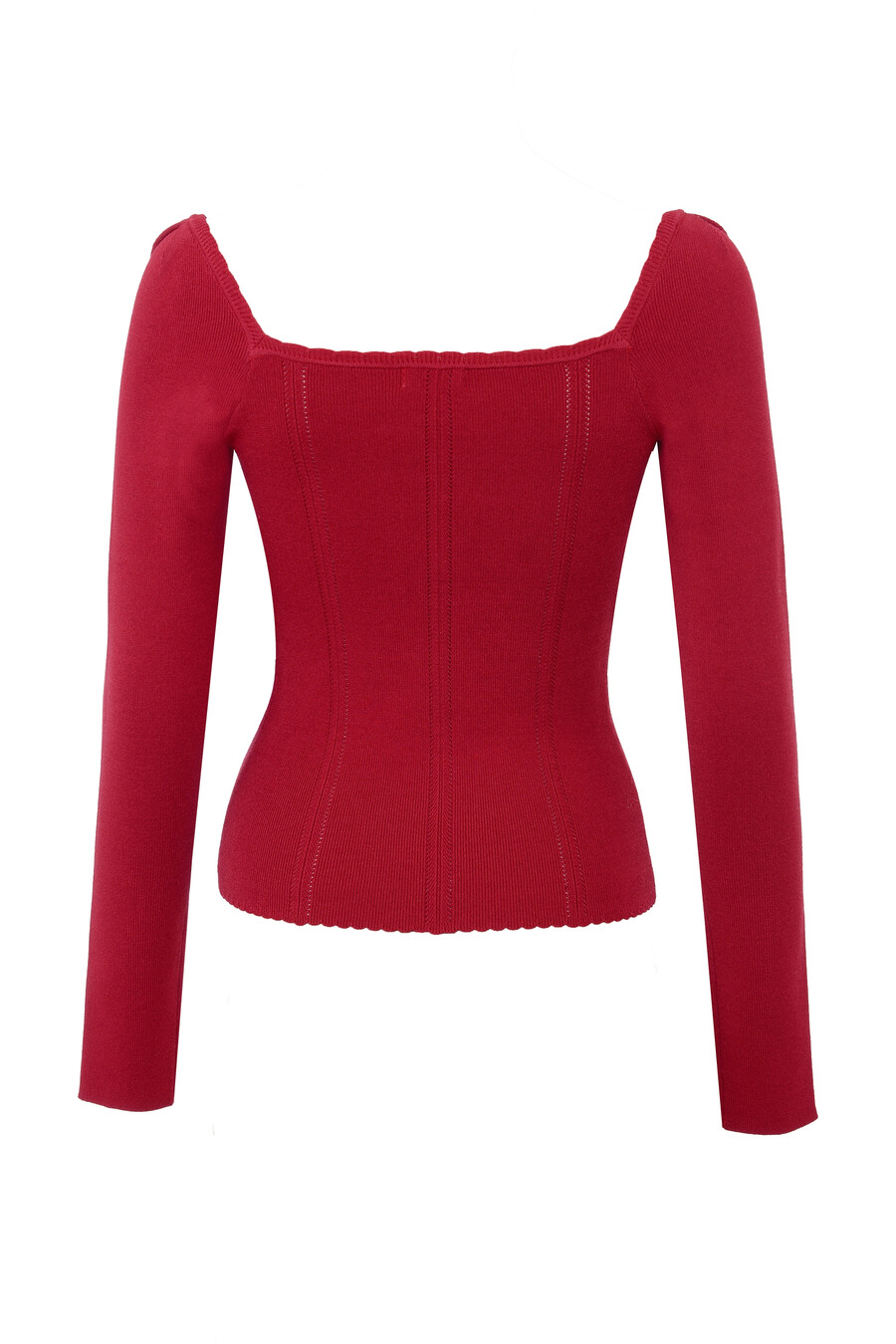 maglia rossa a maniche lunghe in maglia