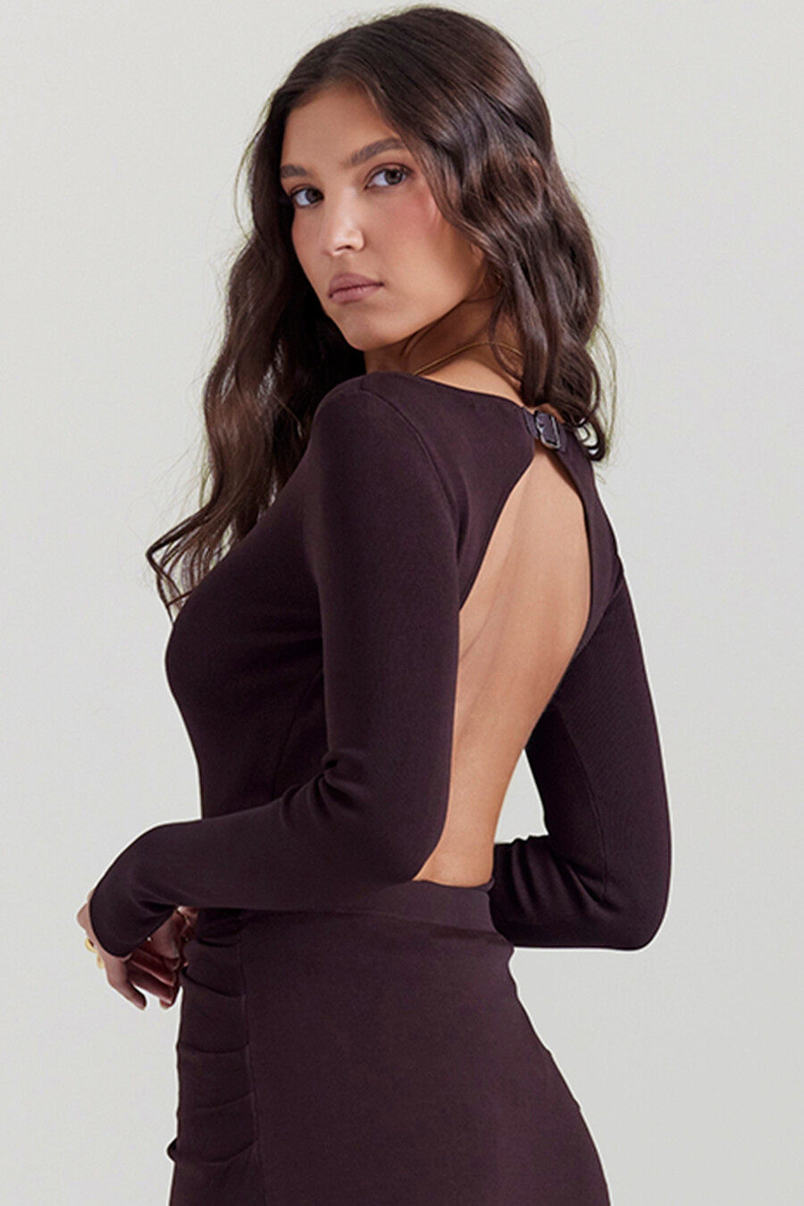 body con schiena scoperta espresso