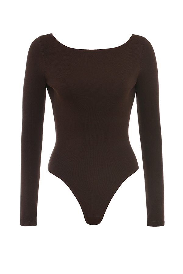 body con schiena scoperta espresso