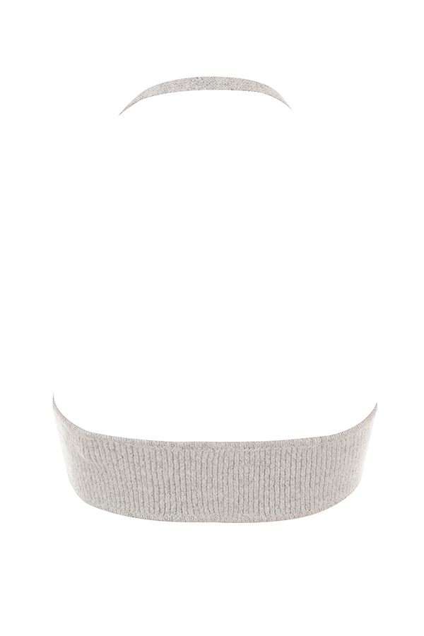 bralette in maglia a coste color avena