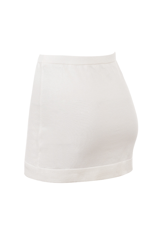 minigonna in cashmere avorio