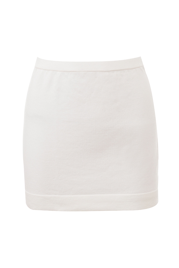 minigonna in cashmere avorio