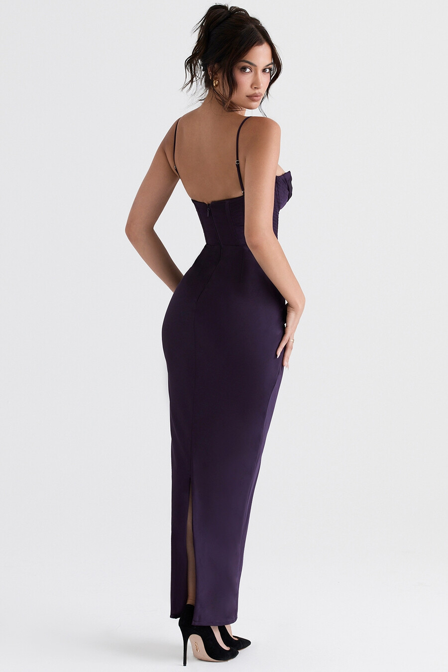 abito lungo con corsetto night shade