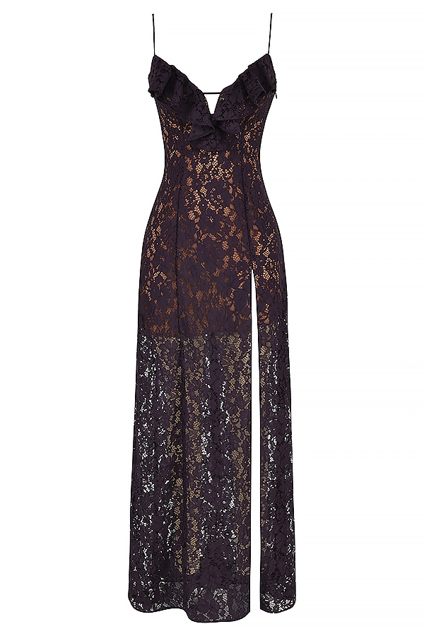 abito lungo in pizzo night shade