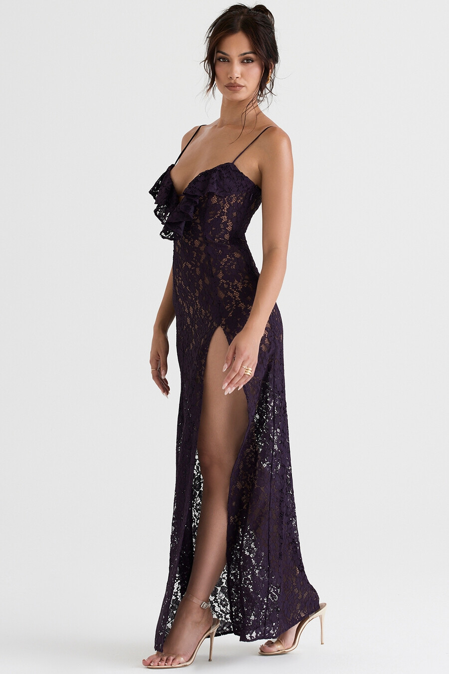 abito lungo in pizzo night shade