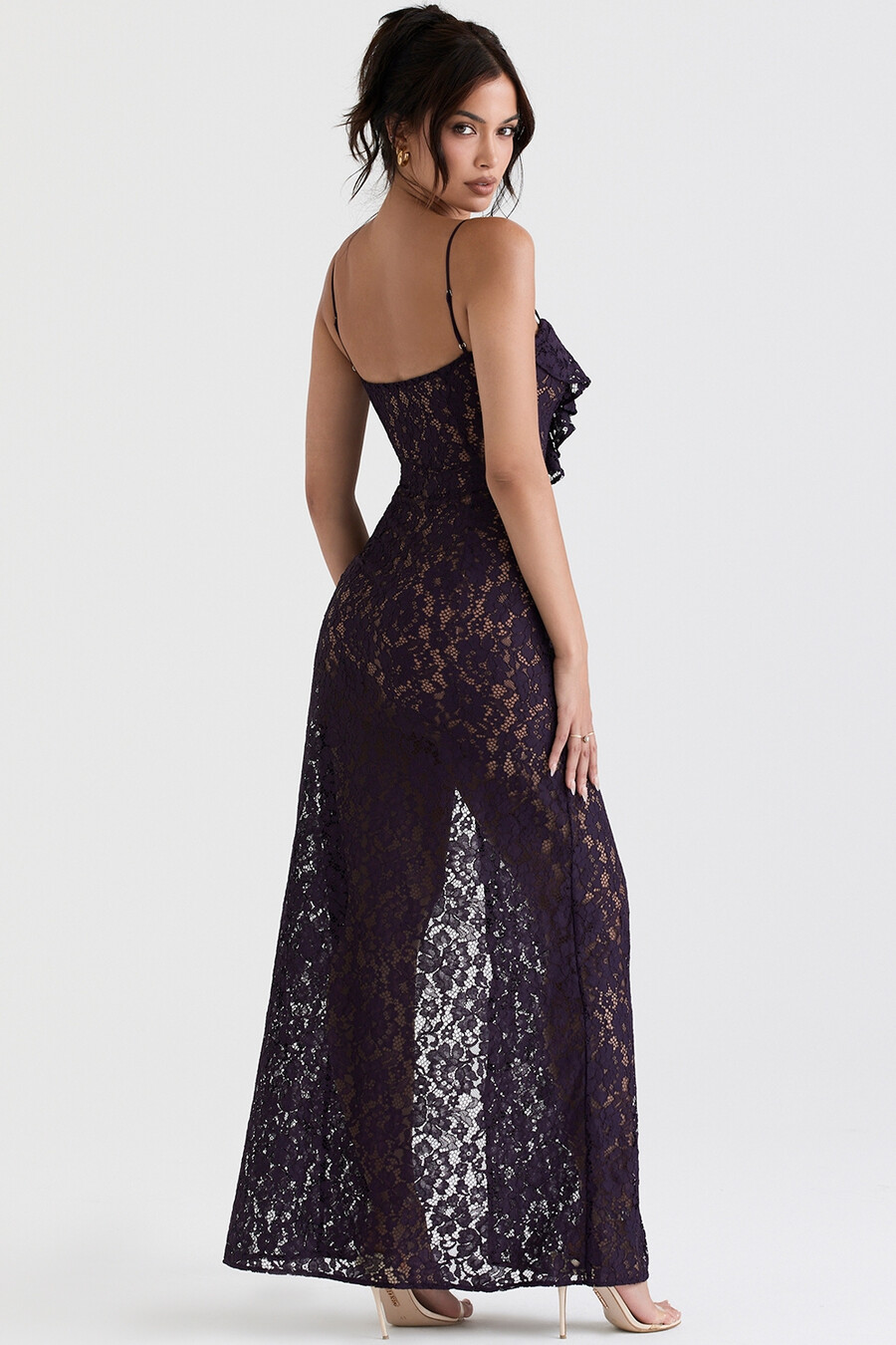 abito lungo in pizzo night shade