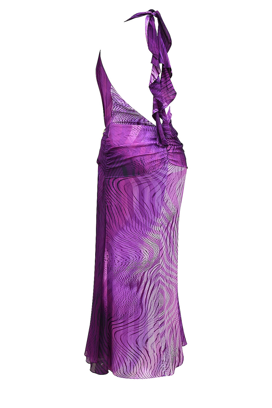 abito lungo con scollo allamericana e schiena scoperta orchid