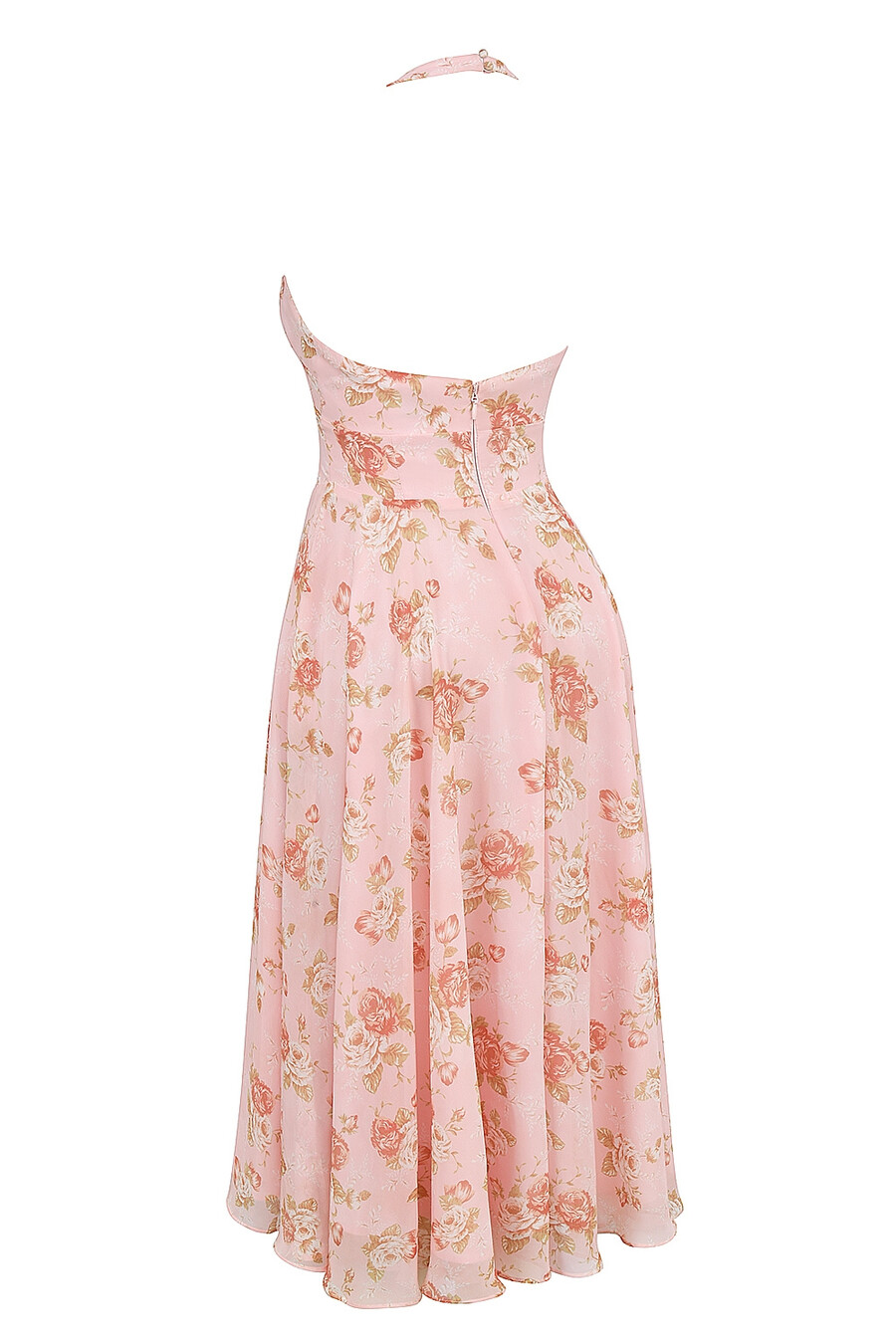abito estivo in georgette con stampa di rose vintage inglese