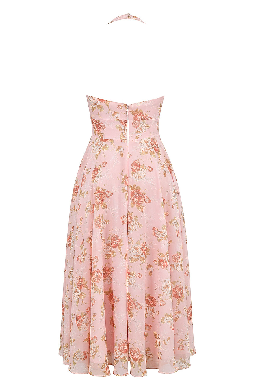 abito estivo in georgette con stampa di rose vintage inglese
