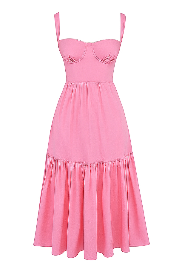 abito estivo midi rosa francese