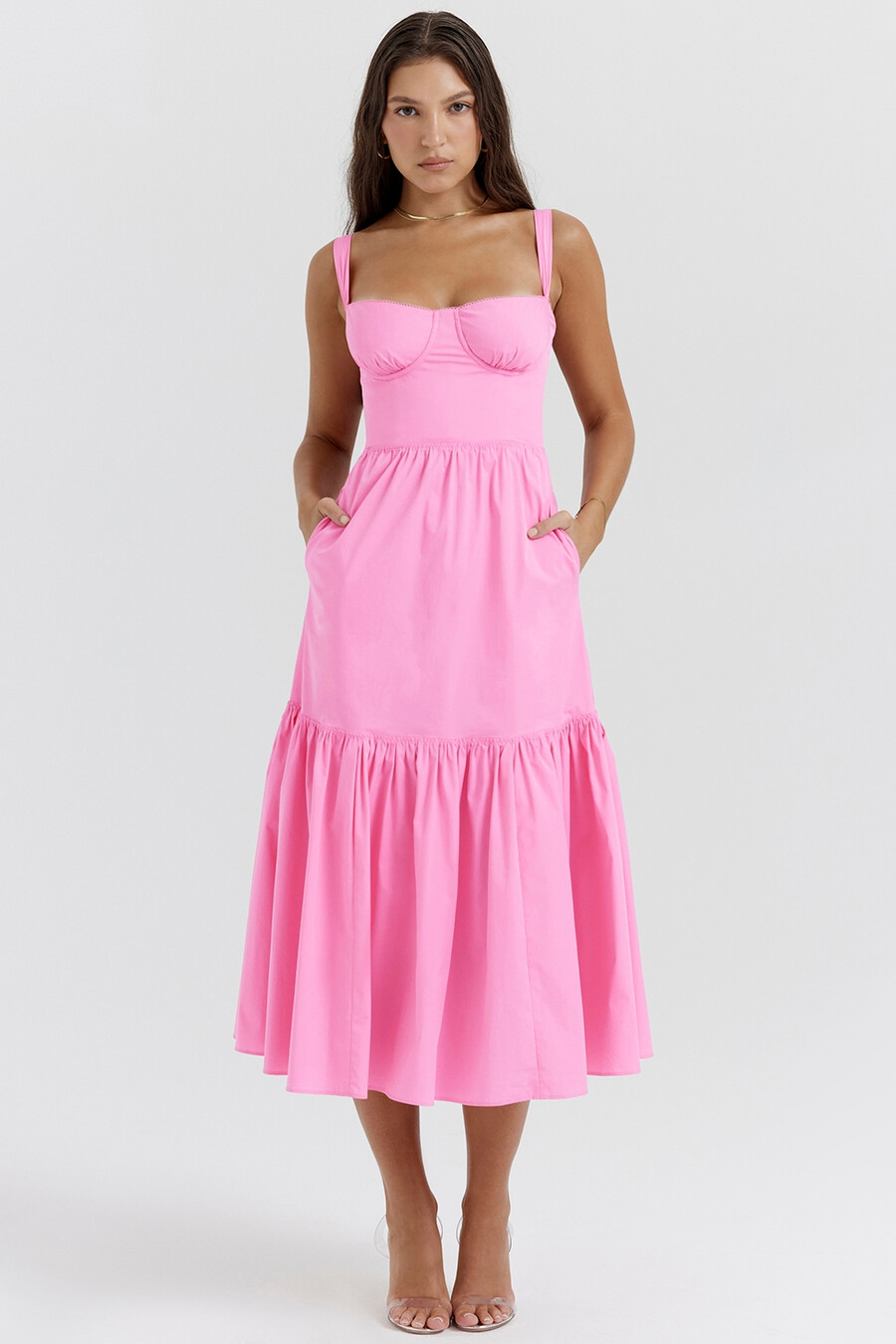 abito estivo midi rosa francese