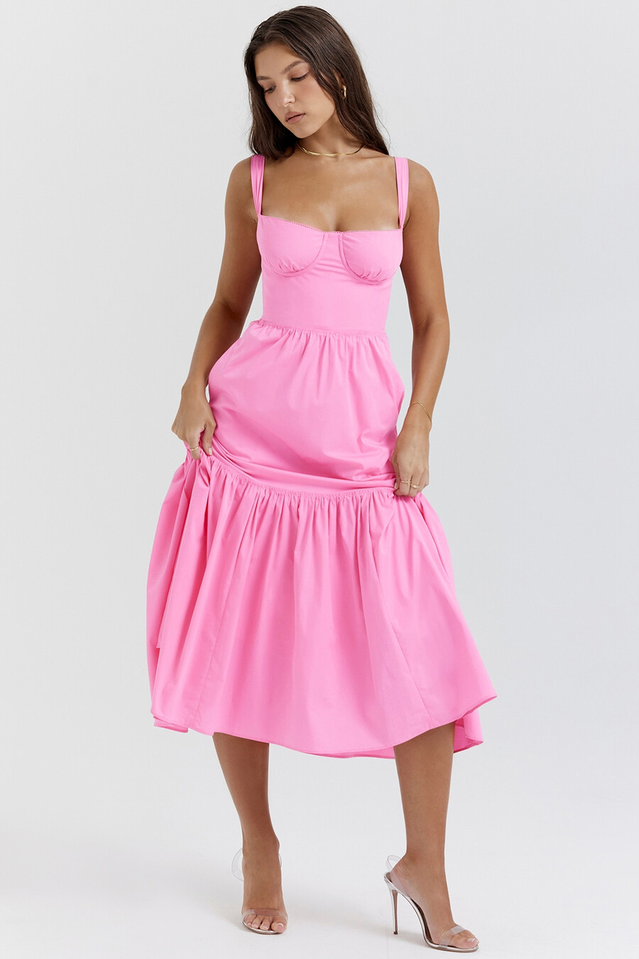 abito estivo midi rosa francese
