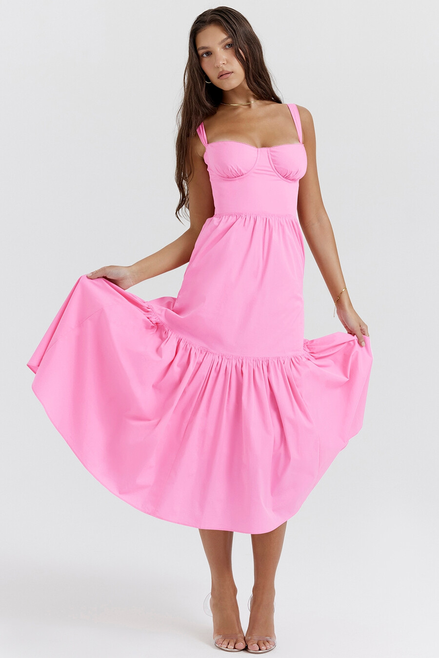 abito estivo midi rosa francese